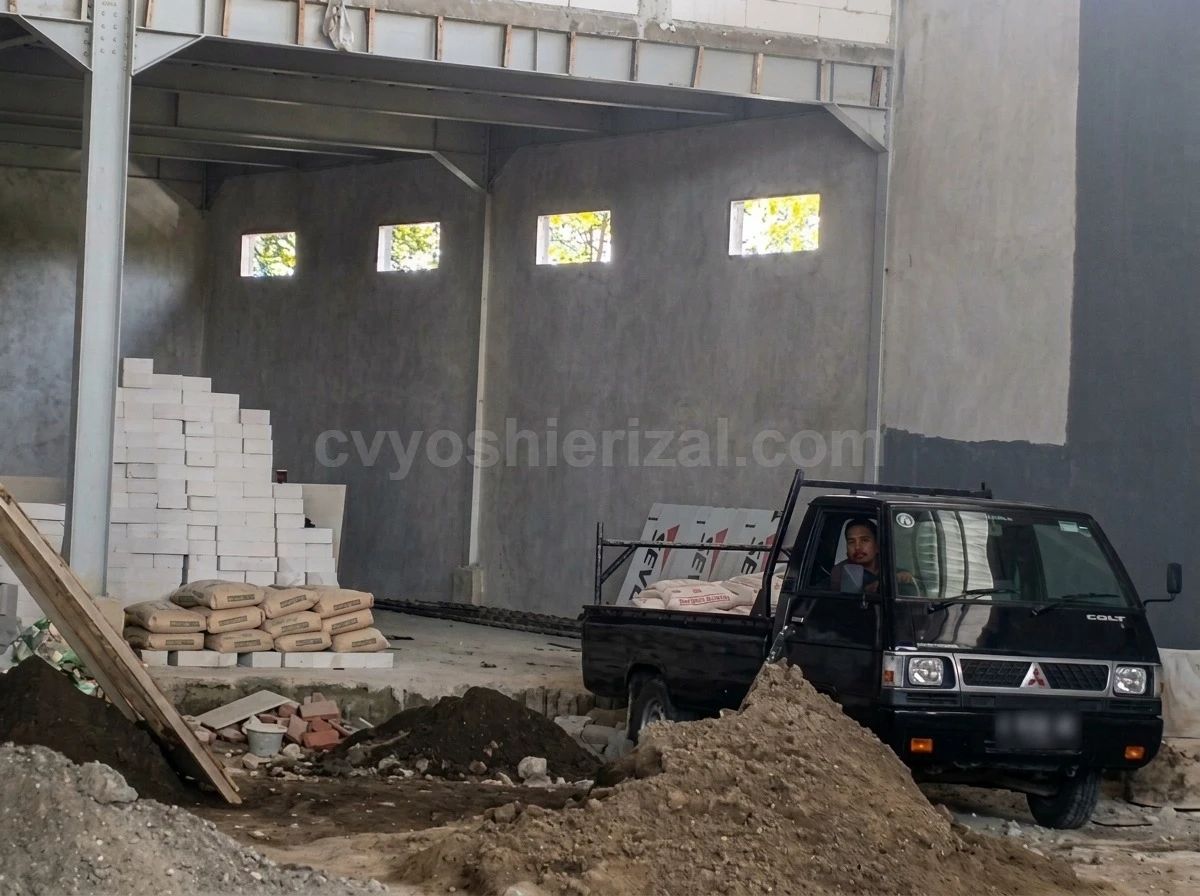 Pengecoran lantai industri heavy duty pabrik
