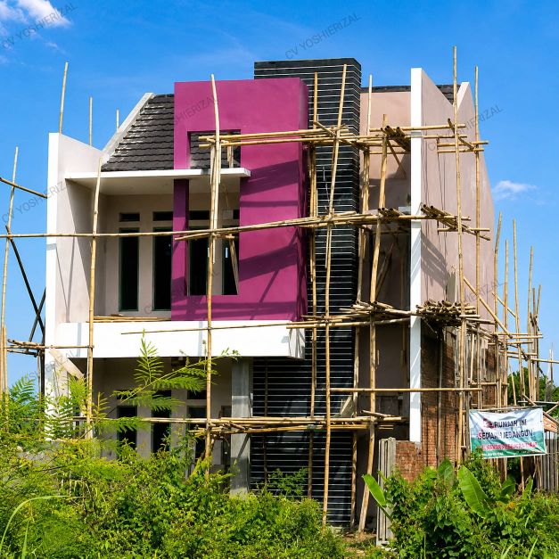 Rumah 2 lantai dengan balkon minimalis