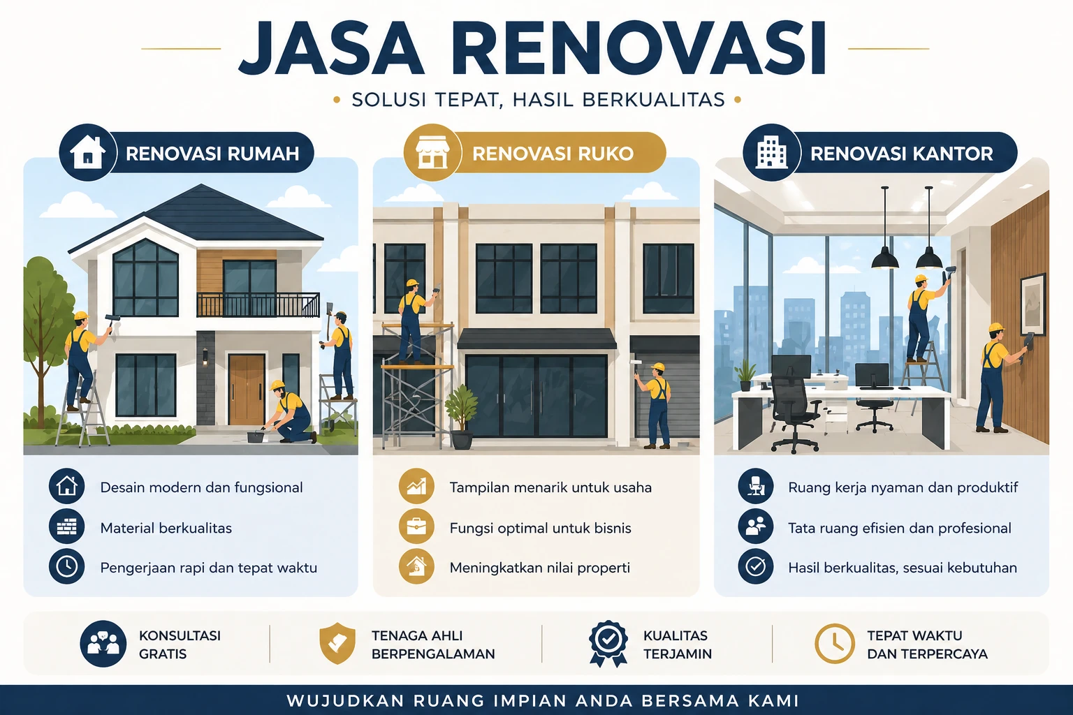 Jasa renovasi rumah, ruko, kantor terbaik di Tegal - CV Yoshierizal
